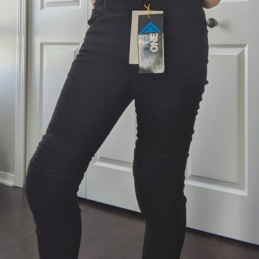 Route One moto jeans, black, US size 4